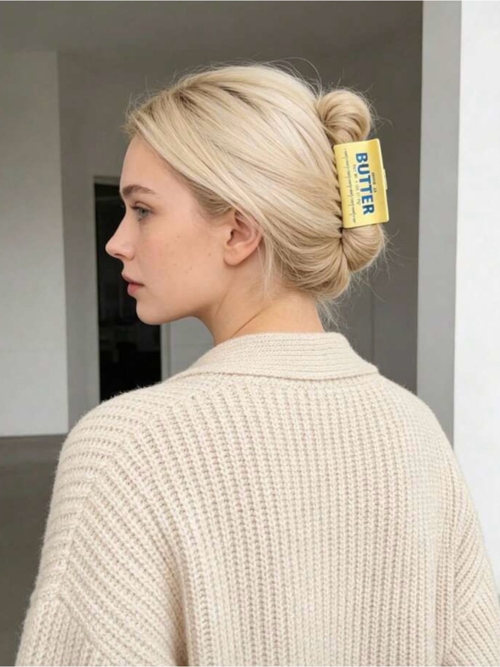 Butter Yellow Logo Hair Claw Clip